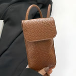 Weave Crossbody Phone Purse In Camel - Infinity Raine
