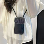 Weave Crossbody Phone Purse In Black - Infinity Raine