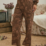Western Print Sweatpants In Brown - Infinity Raine
