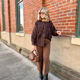 Lola Plaid Sweater Jacket In Oak Multi