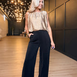 Valentina Satin Pant In Black
