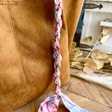 Braided Scarf Chain Bag Accessory In Pink - Infinity Raine