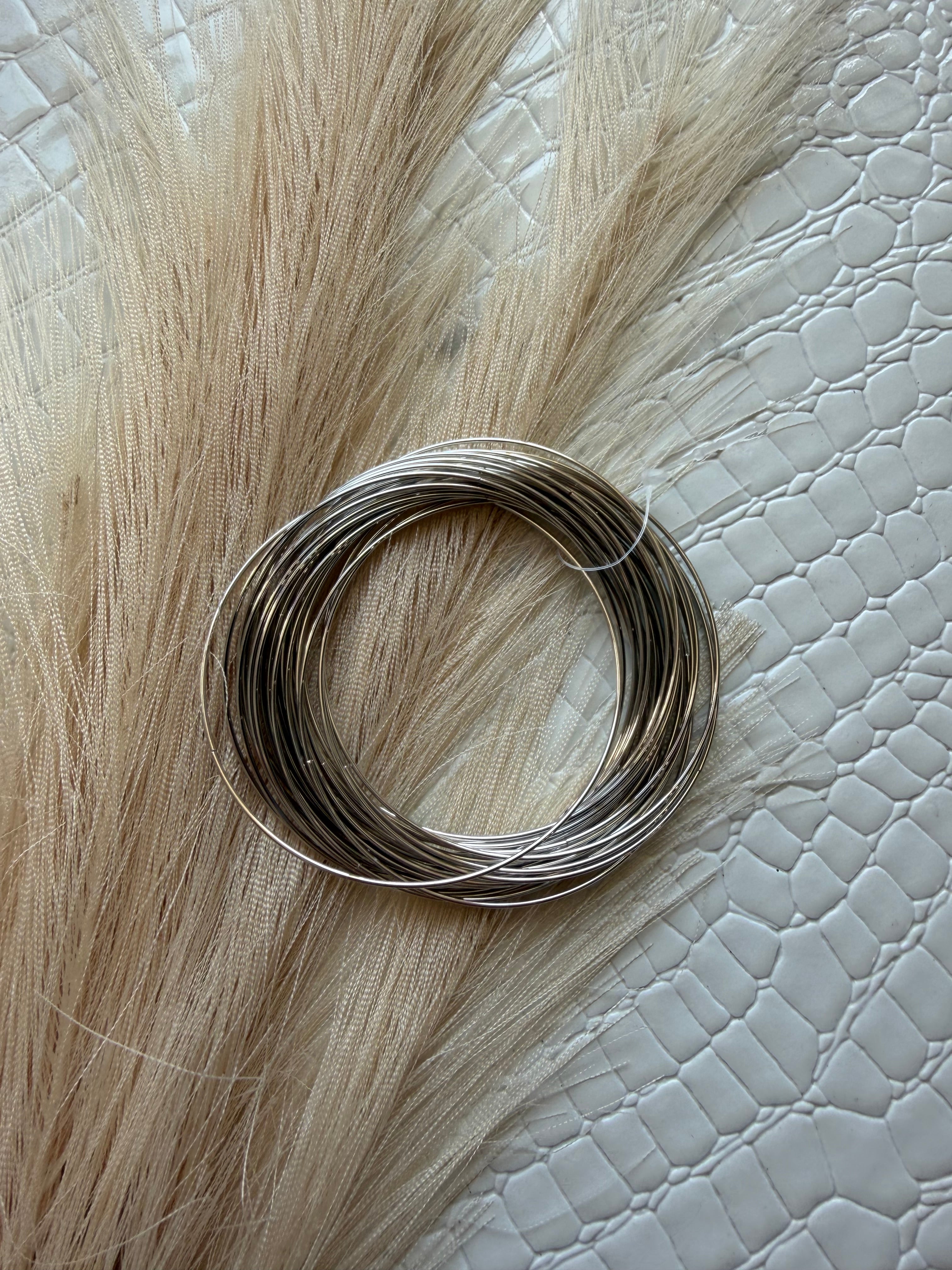 Thin Dainty Metallic Bangle Bracelets Set - Infinity Raine