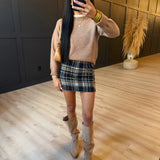 Elise Plaid Mini Skirt In Navy