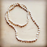 Boho Beaded Layering Necklace in White Turquoise - Infinity Raine