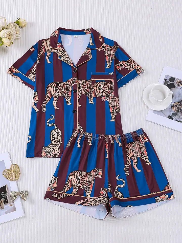 Striped Tiger Pajama Set - Infinity Raine