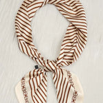 Striped Satin Silky Skinny Scarf - Infinity Raine