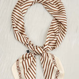 Striped Satin Silky Skinny Scarf - Infinity Raine