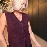 Warm Cider Sweater Vest In Burgundy