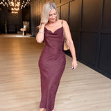 Rhea Slip Dress in Eggplant