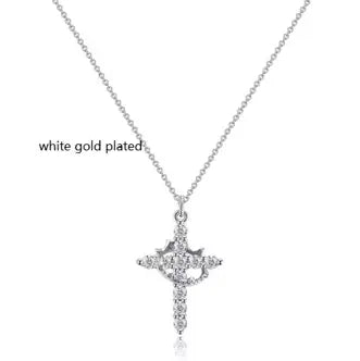 Cross With Crown Necklace - Infinity Raine