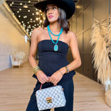Gilded Evening Pinstripe Tube Top