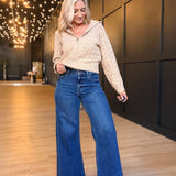 L.T.J. Medium Super Wide Leg Jeans with Twisted Side Seam