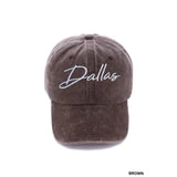 Dallas Vintage Wash Baseball Cap in Brown - Infinity Raine