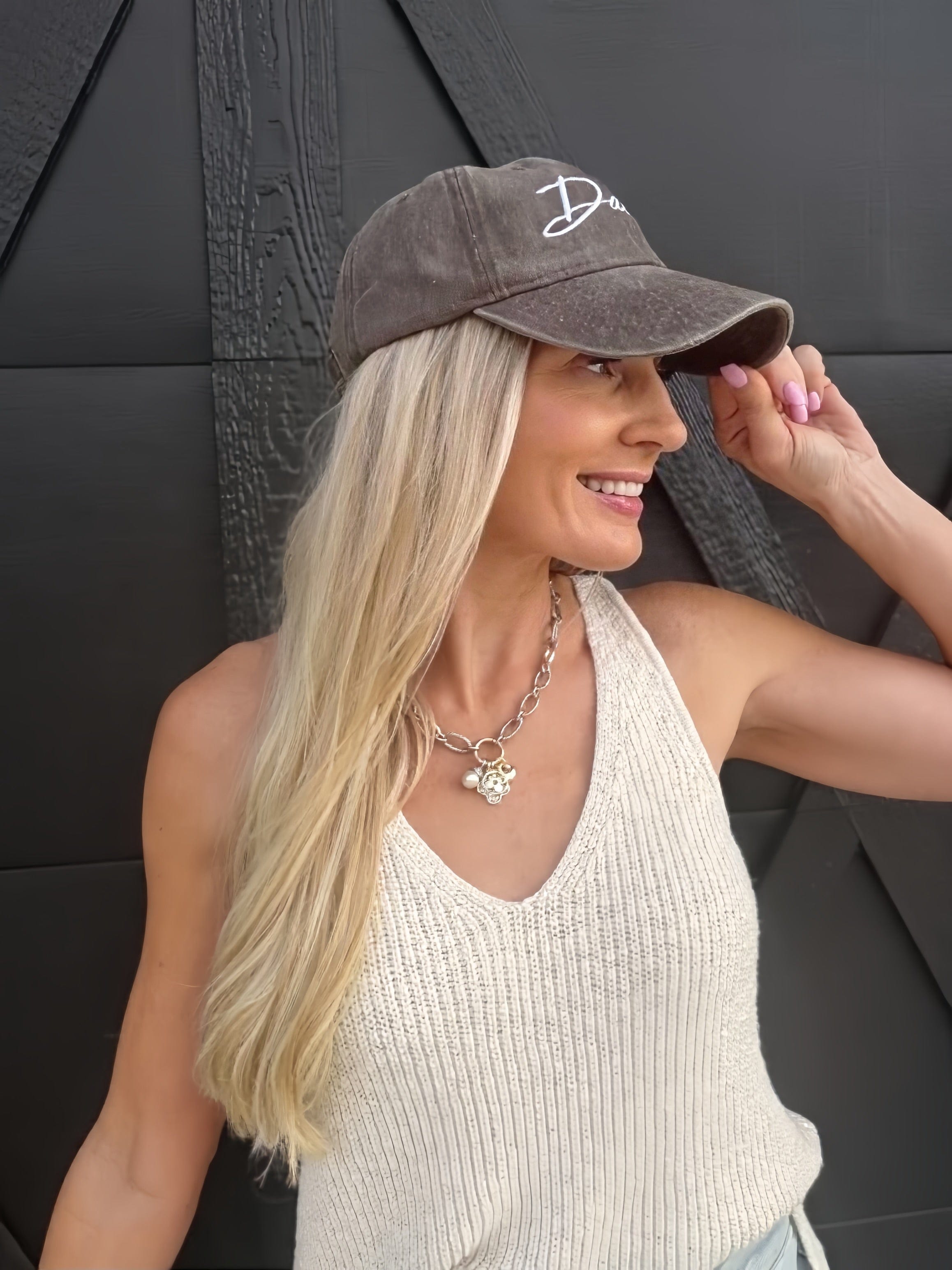 Dallas Vintage Wash Baseball Cap in Brown - Infinity Raine