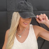 Vintage Wash Baseball Cap in Black - Infinity Raine