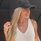 Vintage Wash Baseball Cap in Black - Infinity Raine