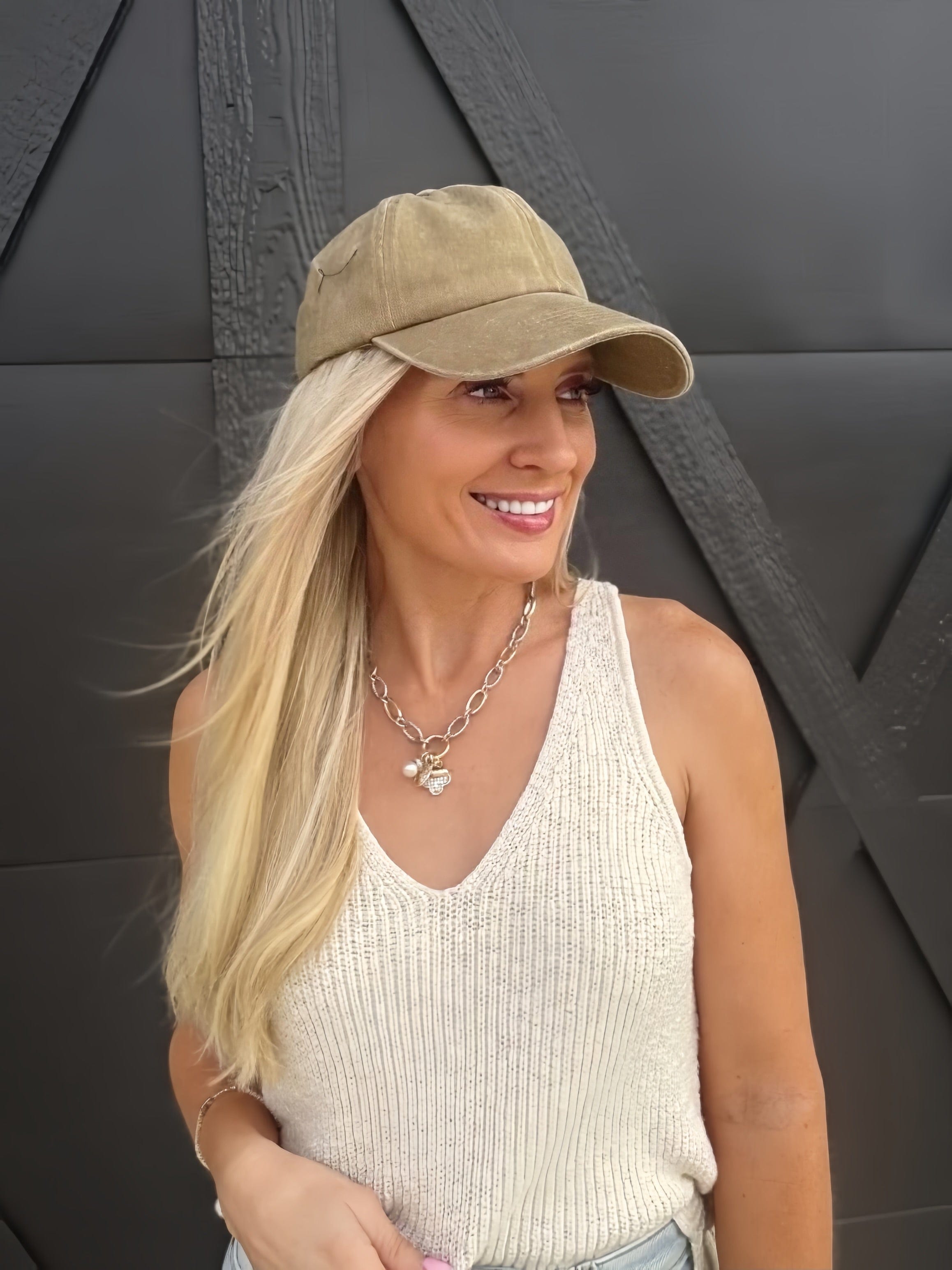 Vintage Wash Baseball Cap in Mocha - Infinity Raine