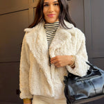 Generations Fur Jacket In Ivory - Infinity Raine