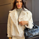 Generations Fur Jacket In Ivory - Infinity Raine
