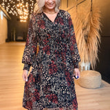 Radiant Nights Midi Dress In Black Multi