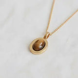 Geometric Tiger Eye Stone Necklace - Infinity Raine