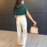 Collared Button Down Cardigan Sweater in Hunter Green
