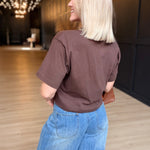 Relaxed Crop Tee In Coffee Bean - Infinity Raine