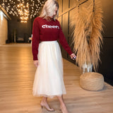 Cheers Sweater In Burgundy Ivory