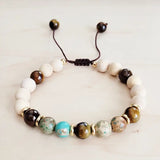 Genuine Jasper and Tigers Eye Beaded Bracelet - Infinity Raine