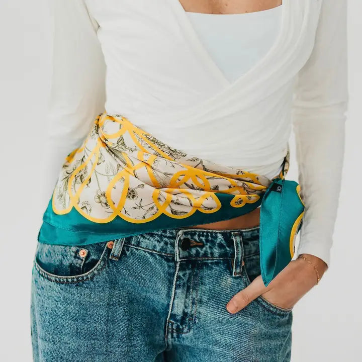 Doris Geometric Floral Square Scarf - Infinity Raine