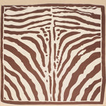 Large Vintage Zebra Print Bandana Scarf In Brown - Infinity Raine