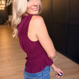 Scarlett Ruched Tank In Plum