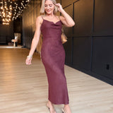 Rhea Slip Dress in Eggplant