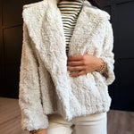 Generations Fur Jacket In Ivory - Infinity Raine