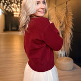 Cheers Sweater In Burgundy Ivory