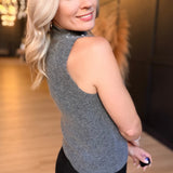 Shelby Embellished Sweater Vest in Charcoal