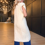 Camden Long Sweater Vest In Ivory