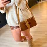 Elegant Suede Retro Buckle Bag In Light Camel