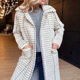 Marceau Houndstooth Coat in Cream Multi