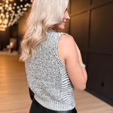 Williams Sleeveless Sweater in Ivory Black