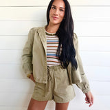 Wildhearted Buttoned Jacket In Olive Green