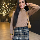 Elise Plaid Mini Skirt In Navy