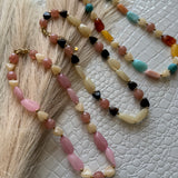 Marble Resin and Metallic Beads Necklace - Infinity Raine
