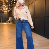 L.T.J. Medium Super Wide Leg Jeans with Twisted Side Seam