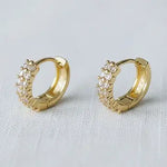 Vintage Inspired Cubic Zirconia Huggie Hoop Earrings - Infinity Raine