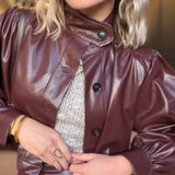 District Crop Jacket In Wine