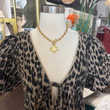 Hammered Cross Toggle Chain Necklace