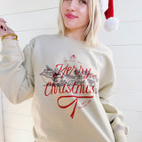 Merry Christmas Reindeer Sleigh Crewneck Sweatshirt