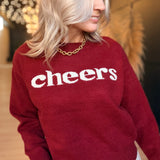 Cheers Sweater In Burgundy Ivory